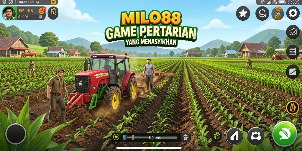 Tampilan gameplay mengasyikkan di <strong>MILO88</strong> dengan ladang subur dan hewan ternak.