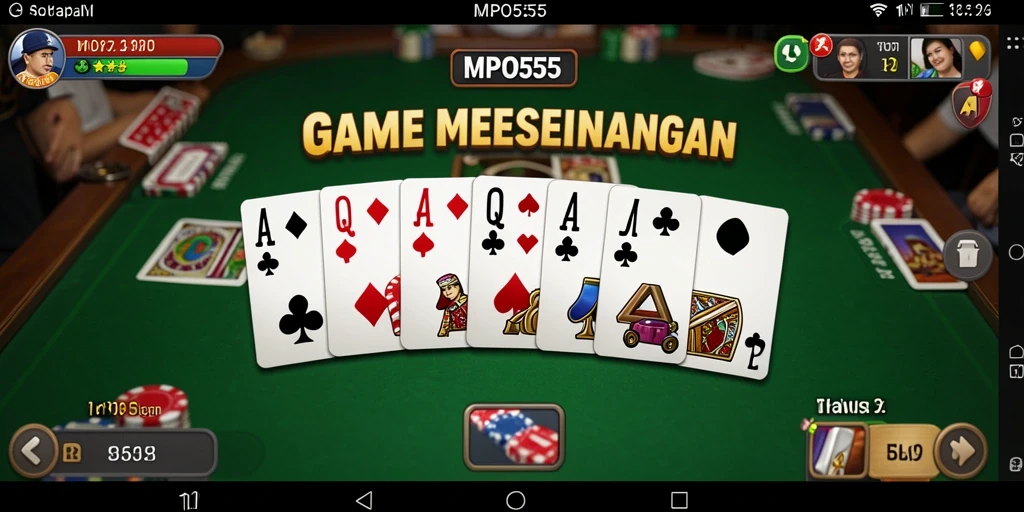 Tangkapan layar utama MPO555 yang menunjukkan gameplay seru permainan Domino.