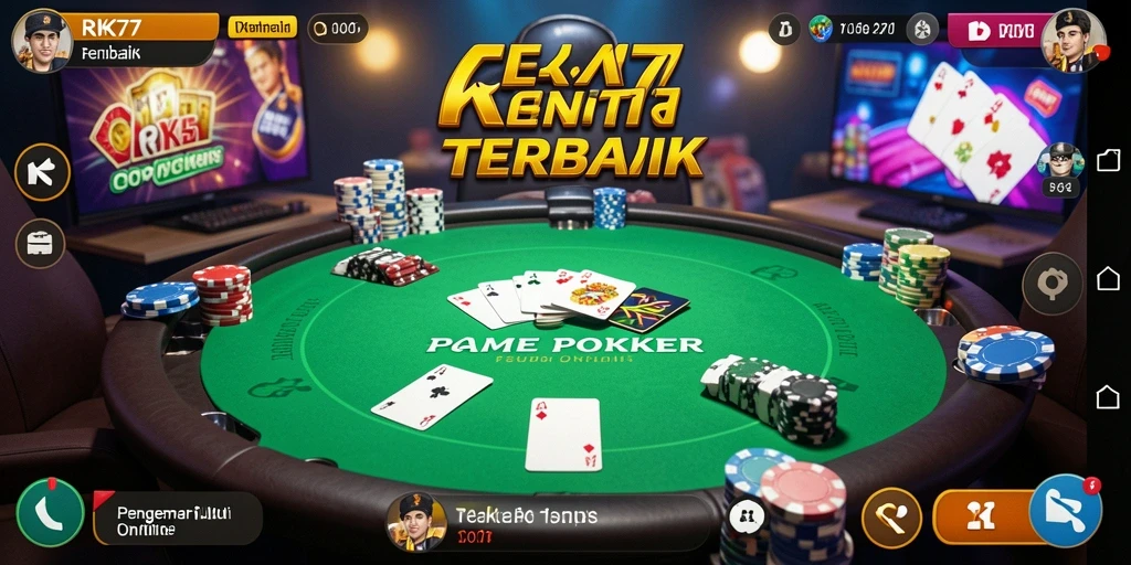 Tampilan gameplay Poker yang mendebarkan di RK77.