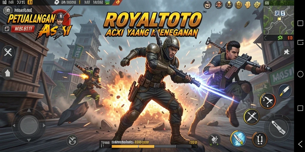 Screenshot gameplay ROYALTOTO yang menampilkan aksi menegangkan.