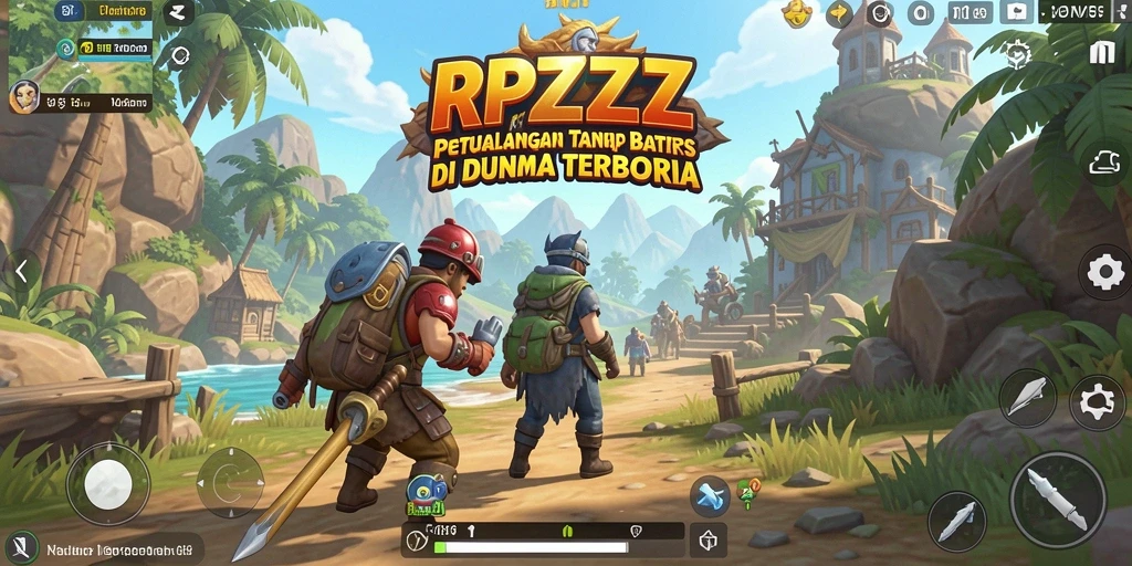 Tampilan screenshot RPZZZ menampilkan petualangan mendebarkan di dunia terbuka.